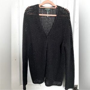 NWOT Lauren Ralph Lauren Hand knitted Cardigan black SZ S petite
